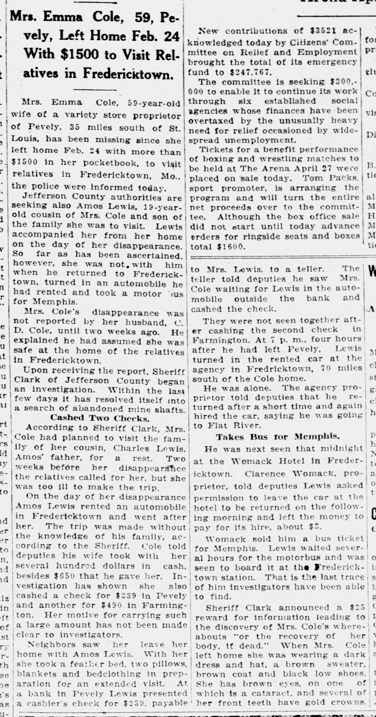 The city paper picks it up, and names the Womack Hotel: the rented car left with the proprietor at midnight, the bus ticket to Memphis.