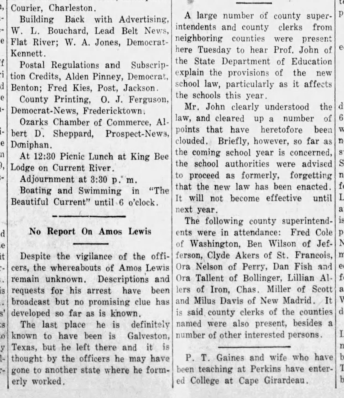 “No Report On Amos Lewis.” The trail goes cold.