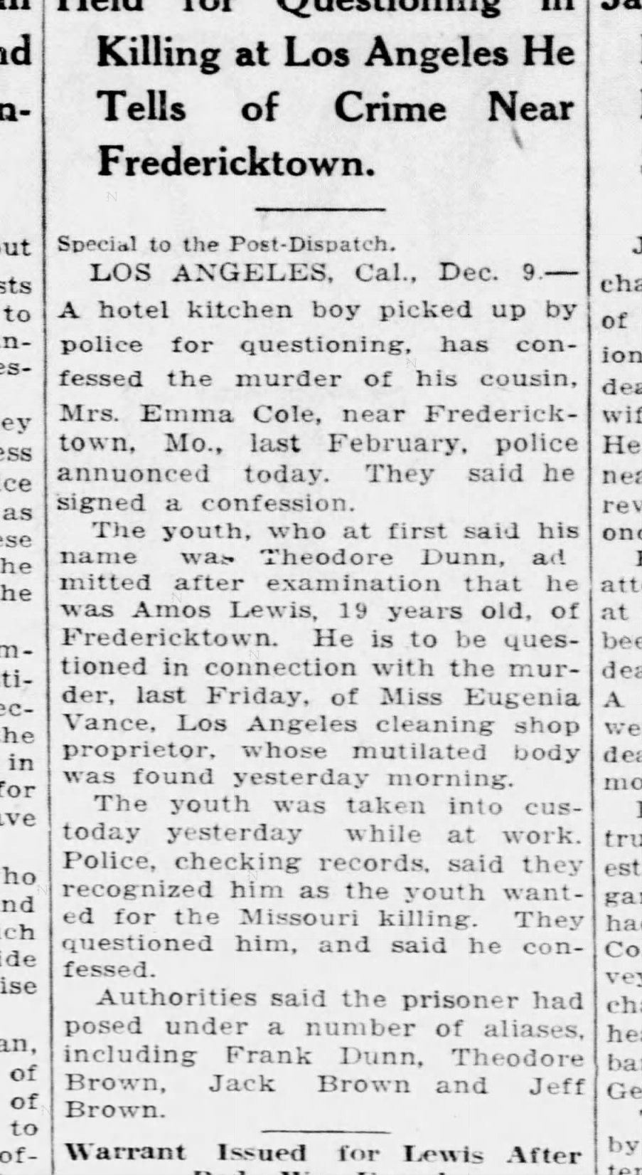 The capture: arrested in Los Angeles under the alias Theodore Dunn.