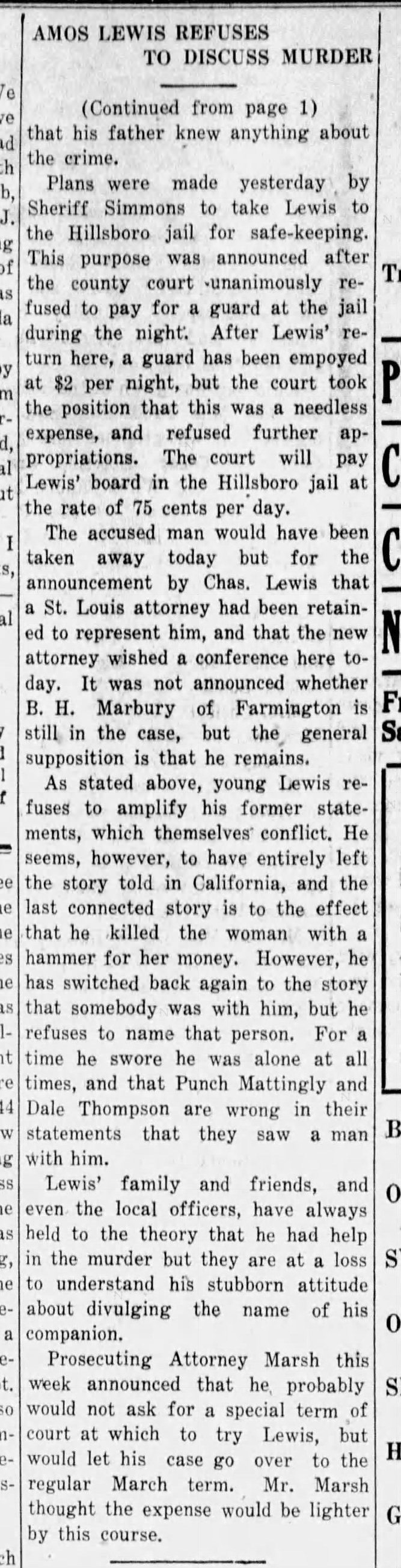 “Amos Lewis Refuses To Discuss.”